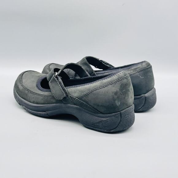 Dansko Shoes Womens 6.5 Gray Nubuck Kiki Mary Jane Hook & Loop Strap Work Casual - Picture 6 of 13